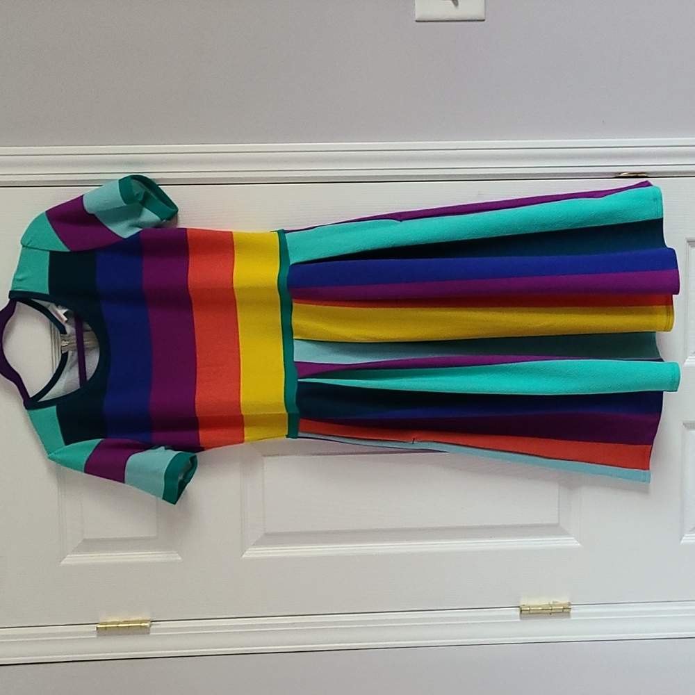 Rainbow Fit n Flare Dress with pockets!
